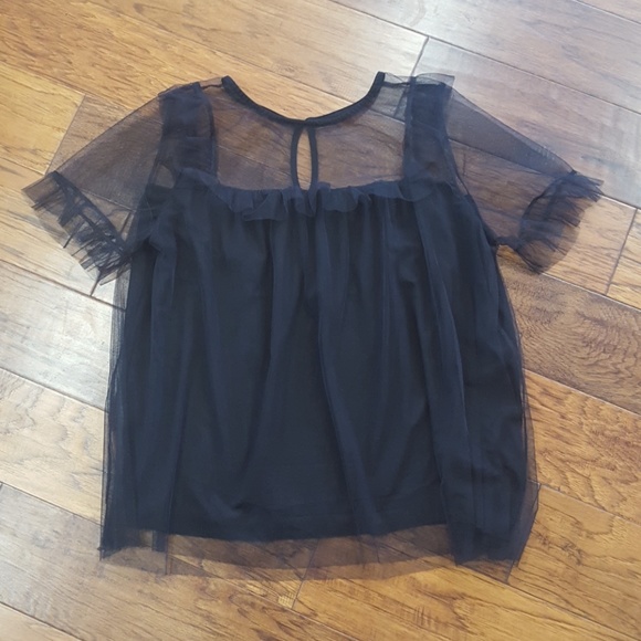 POL Tops - Sheer black overlay top